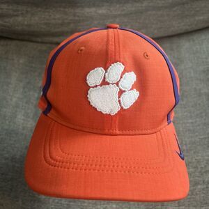 Clemson Tigers Vintage Nike Hat Adjustable Strap Orange Dri Fit Very Nice